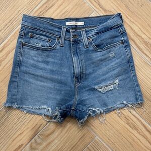 Levi's High Rise Blue Denim Women Shorts